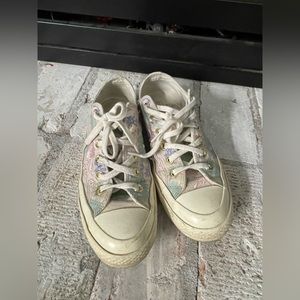 Converse Embroidered Floral Sneakers